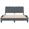 thumbnail image 2 of vidaXL Bed Frame with Headboard Dark Grey 137x190 cm Velvet, 2 of 5