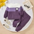 thumbnail image 2 of Wxirdiow Girls Clothing Sets Baby Girl Clothes Set 2PCS Letter Print Sweatshirt Pullover Pants Toddler Infant Winter Fall Outfits Purple Size,2-3 Years, 2 of 5