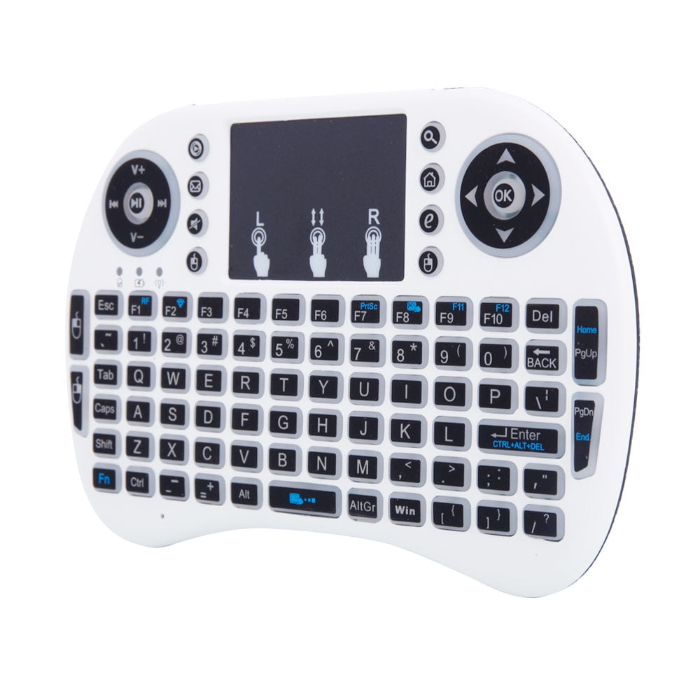 MINI i8 2.4GHz 3-color Backlight Wireless Keyboard with Touchpad White