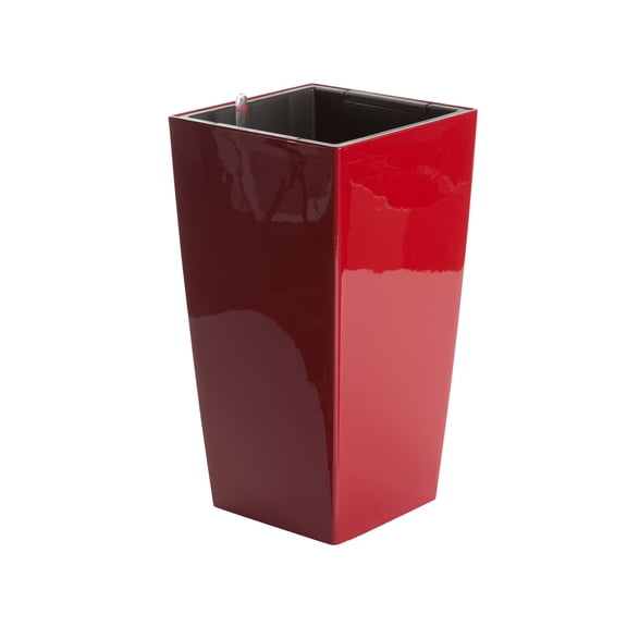 Algreen Modena 30" Self-Watering Planter, Square Taper, Gloss Red