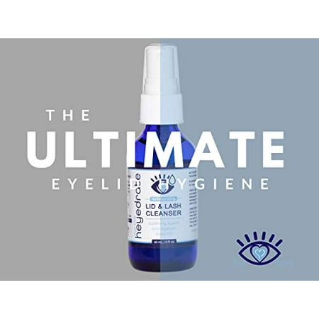 Heyedrate Lid and Lash Cleanser for Eye Irritation and Eyelid Relief, Gentle Hypochlorous Acid Eyelid Cleansing Spray (2 Ounce Glass (Best Cleanser To Use With Lash Extensions)