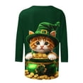 thumbnail image 5 of Goodeals Womens St Pattys Day T Shirt Green Funny Leprechaun Hat Shirts 3/4 Length Sleeve Tops Lucky Irish Shamrock Graphic Tees Top Round Neck Blouse(Green,XXXXXL), 5 of 5