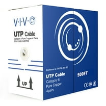 VIVO White 500ft Bulk Cat6 Full Copper Indoor LAN Ethernet Cable | UTP Pull Box