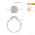 thumbnail image 4 of ANGARA Natural Cushion Composite Diamond Halo Ring in 14K White Gold for Women (Size-3.6mm| Color-I-J| Clarity-I1-I2) | April Birthstone, Anniversary, Jewelry Gift for Women | Natural Diamond Ring, 4 of 8