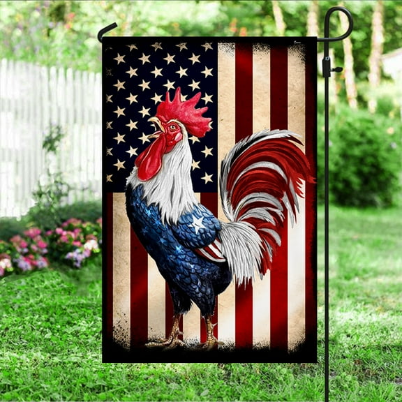 FLAGWIX Rooster Flag American Patriot BNT291Fv1 - Garden Flag (11.5" x 17.5")