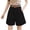 Black, variant on Ahdbta Bermuda Shorts for Women Dressy Casual Summer High Waist Pleated Wide Leg Work Trouser Shorts with Pockets and Belt