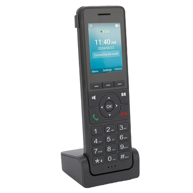 Phone 4G LTE Cordless Phone Portable Wifi 2.4in Color Screen Desktop Phone for Dect VoIP Black
