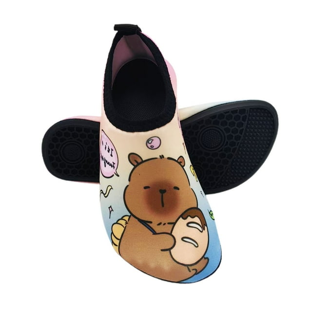 TIEVOSA Espadrilles d'Extérieur pour Garçons Chaussures à Imprimé Cartoon pour Enfants de 1,5 à 9 Ans pour Activités Intérieures et à Domicile pour 4,5-5.5 Ans (Rose)