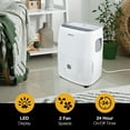 thumbnail image 4 of Whirlpool 1500 Sq ft. 23-Pint Dehumidifier, Bedroom, Basement, Garage, White, WHAD201DW, New, 4 of 16
