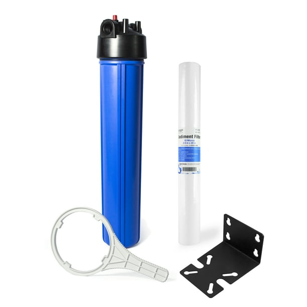 Whole House Water Filtration Kit With 20" Blue Housing and Sediment