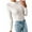 White, variant on Ichuanyi Womens Fall Tops, Womens Solid Color Long Sleeve Round Neck T-Shirts Slim Knitted Bottoming Shirt Tops