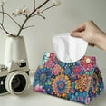 thumbnail image 2 of SEANATIVE Flowers Tissue Box Cover Rectangle Tissue Box Holder Vintage Tissue Holder Decorative Boho Tissue Box Cover Facial Tissue Box Cover for Car Kitchen Bedroom Office Home Decor 2 Pcs, 2 of 7