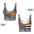 thumbnail image 5 of Haiem I Like Big Digger Pattern Womens Sports Bra - U Neck Padded Low Impact Yoga Bra Workout Crop Top Gym Moisture-Wicking Workout Vest -XX-Large, 5 of 9