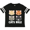 thumbnail image 3 of Inktastic Cats Rule with Cat Heads Boys or Girls Toddler T-Shirt, 3 of 5