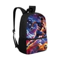 thumbnail image 2 of Yuyamidu Soccer Player 17 Inch School Backpack, Spacious Laptop Compartment Daypack for Boys Teens, Travel Casual Rucksack for Soccer Fans Outdoor Daily Use, 2 of 6