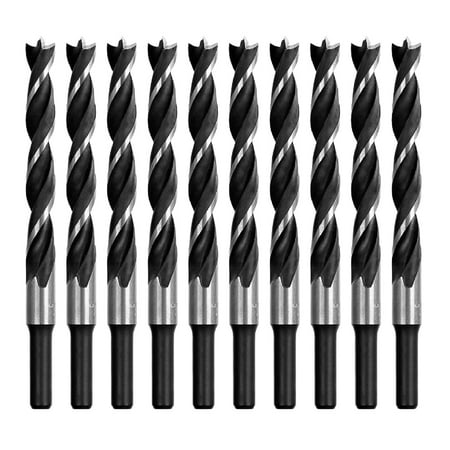 

Wood Brad Point Drill Bit Set 5/16 in. 10Pcs Spur Point Stubby Woodworking Drill Bits
