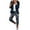 Navy, variant on Women Suit Sets Work Elegant Business Blazer Straight Leg Pencil Pants Set Formal 2 Piece Outfit Casual Work Wear Vintage Classic Printed Open Front Suit Jacket Trousers Suits