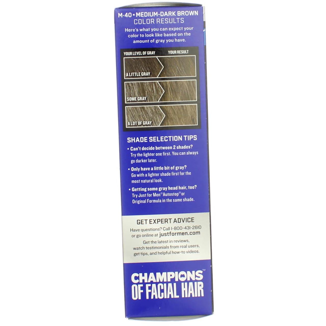 Just For Men Mustache and Beard Brush-In Color Gel, Medium Dark Brown (2 Pack) (Bundle)
