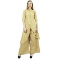 thumbnail image 4 of Phagun Asymmetrical Kurta Kurti Solid Beige Indian Clothing With Palazzo Pant-12, 4 of 6