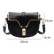 thumbnail image 2 of Bolso de hombro para mujer, estilo retro, con broche, tipo bandolera, con correa de piel extraíble, color negro:;:;, 2 of 5