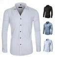 thumbnail image 3 of Camisa de hombre de manga larga muy elástica que no necesita planchado. Ropa de hombre de moda., 3 of 6