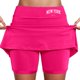 thumbnail image 1 of Falda culotte de talle medio para mujer: cintura elástica, bolsillos laterales, diseño fluido en capas, falda estampada informal para el verano., 1 of 6