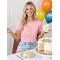 thumbnail image 2 of Tenues d'Anniversaire pour Femmes Chemise Fille à Paillettes Cadeau de Fête Mignon Graphique Manches Courtes Col Rond Hauts, 2 of 6