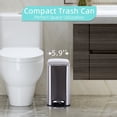 thumbnail image 5 of CL.HPAHKL Small Bathroom Trash Can with Soft Close Lid, 1.3 Gallon Stainless Steel Garbage Can with Removable Inner Bucket, Foot Pedal, Mini Trash Bin for Toilet, Home Office (Silver, 2 Pack), 5 of 7