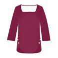 thumbnail image 4 of hoksml Women's Fashion Solid Colour Long Sleeves Tops Crew Neck Casual Tee Blouses Sweatshirt for Women, 4 of 5