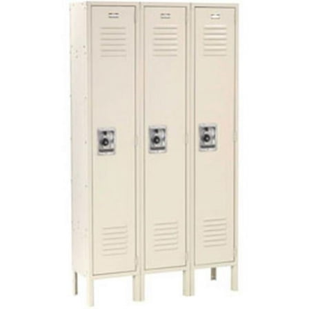 12 x 15 x 60 in. 3 Door & Single Tier Infinity Locker - Tan