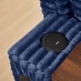 thumbnail image 6 of Aukfa Corduroy Chaise Lounge Chair with Ottoman, Hidden Rotating Table, Storage Armrest with Cup Holder, USB Port & Bluetooth Speaker, Blue, 6 of 8