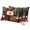 Blue Red, variant on 2 Pack Outdoor Waterproof Throw Pillow Covers,4th of July Retro USA Flag Decorative Square Pillow Case Patio Pillowcases for Chair Couch Sofa 16x16in