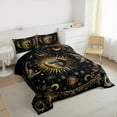thumbnail image 3 of Manfei Bohemian Moon Sun Bedding Comforter Set, Psychedelic Stars Planet Twin Comforter Sets, Mandala Hippie Flower Reversible Bedding Set, Luxury Bedroom Decor, 2 Pieces, 3 of 8