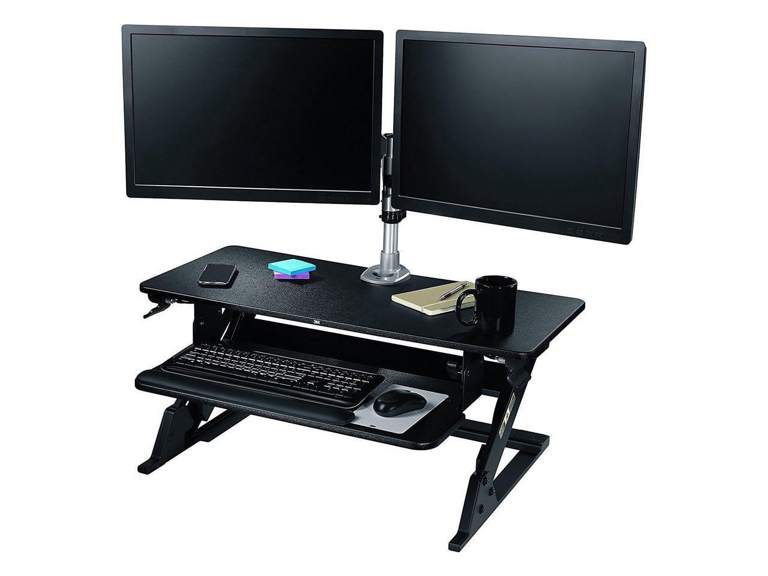 3M Precision Standing Desk, Convert Desk to Sit Stand Desk, Fully Assembled, Provides Maximum Adjustability to Achieve Your Most Comfortable Standing Work Position, Gel Wrist Rest, Mouse Pad, SD60B