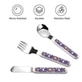thumbnail image 3 of Cauagu Bowling Game Print 3-Pieces Toddler Cutlery Set , Kids Silverware Set with Spoons Forks & Knife Stainless Steel Utensils for Kids Dishwasher Safe, 3 of 8