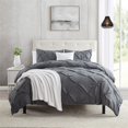 thumbnail image 2 of SHCKE 3 pieces Soft Pinch Pleat Duvet Cover Set Comforter Set All Season Pintuck Style, King, Queen, Twin Size, Pinch Pleat Pintuck Style Bed Cover, 2 of 8