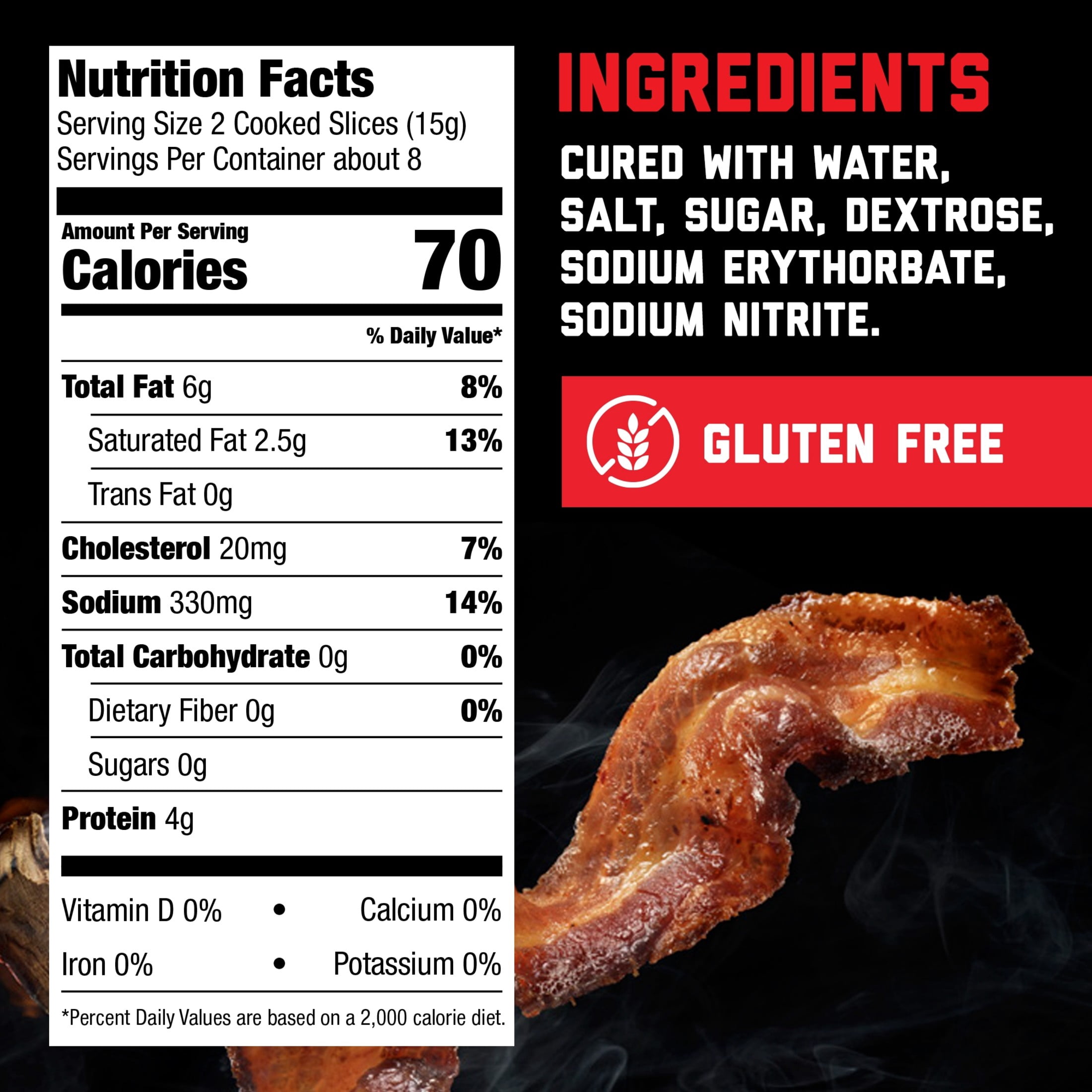 HORMEL BLACK LABEL Microwave Bacon, Gluten Free, Refrigerated, 12 oz Cardboard Box (4 Pouches)