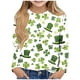 thumbnail image 1 of Blusas y camisas de manga larga con cuello redondo y estampado de San Patricio para niños, blusa informal de manga larga con cuello redondo, blusa de poliéster para niñas, 1 of 4