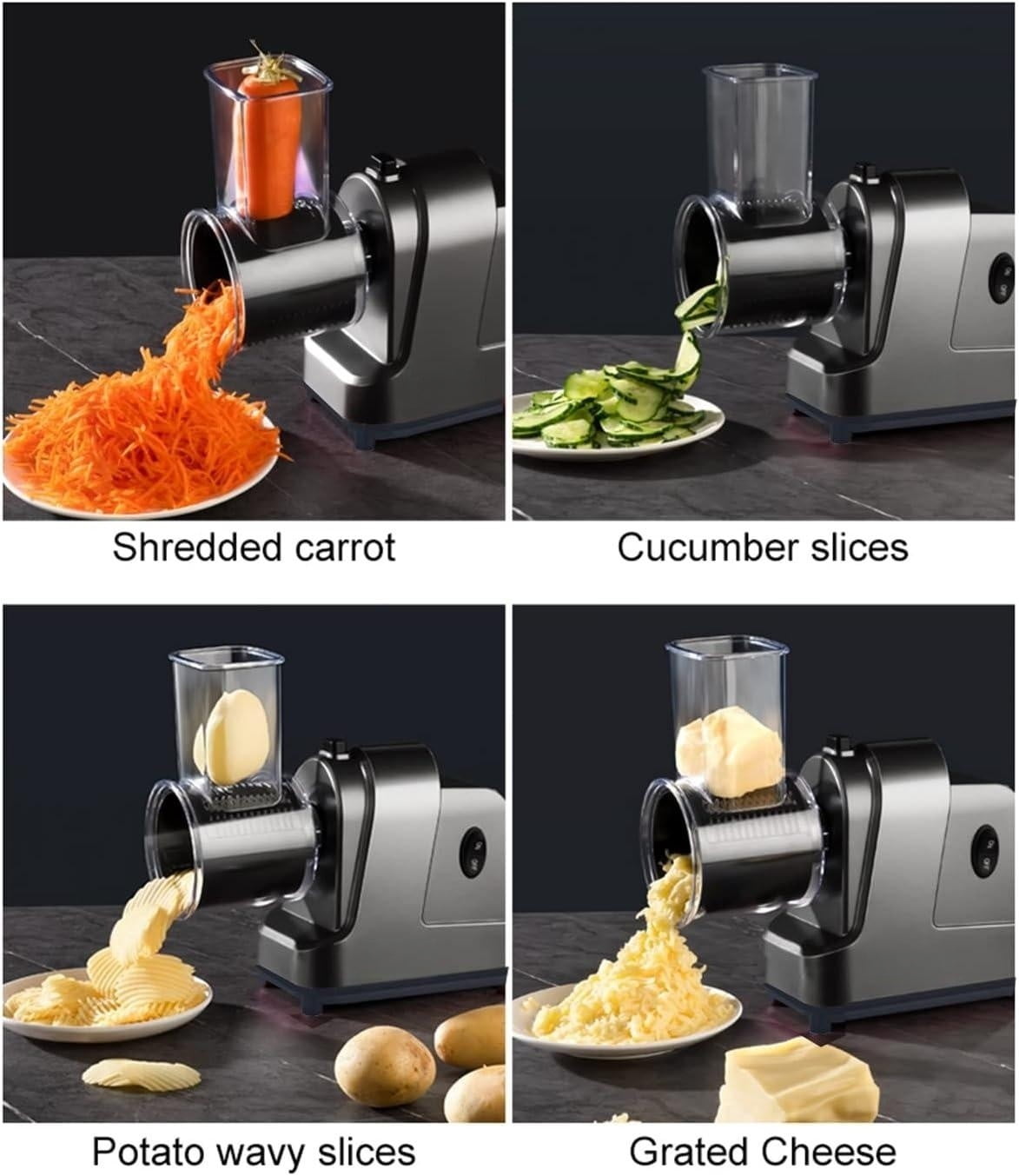 Anatole Electric Cheese Grater Shredder 250W Stainless Steel Automatic  Vegetable Chopper Slicer Professional Salad Maker Food Processor Machine  with 5 Blades for Home Kitchen BPA-Free 110V US-Plug - Yahoo Shopping