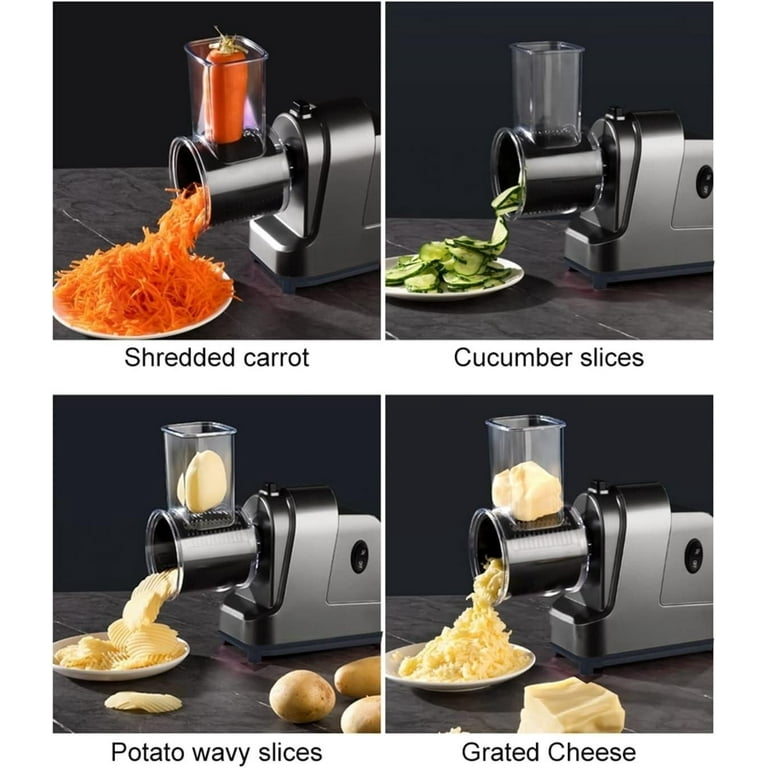 LEEPENK Electric Cheese Grater 5 In 1 Electric Vegetable Cutter Slicer 2023  Upgrade 250w Electric Grater with Large Direct Inlet and 5 Different Blades  for Vegetables,Block Cheese and Fruits - Yahoo Shopping