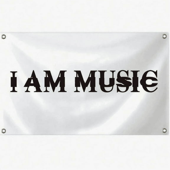I am the music banner 3*5ft flag with brass ring gift suitable for indoor and outdoor decoration college dormitory decoration