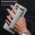 thumbnail image 4 of Compatible for Samsung Galaxy Z Fold 5 5G Case with Screen Protector,Hinge Protection Case with Magnetic Kickstand and Wrist Strap Wireless Charging Support for Samsung Galaxy Fold 5 Silvery, 4 of 14