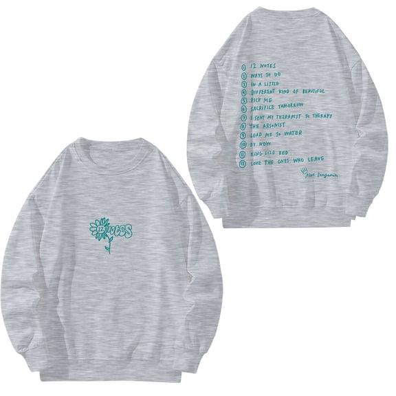 Alec Benjamin Album 12 Notes Crewneck Sweatshirt Merch Casual Sweatshirt Unisex Clothing