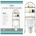 thumbnail image 3 of J&V TEXTILES 3-Shelf Bathroom Organizer Over The Toilet, Bathroom Spacesaver Silver, 3 of 4