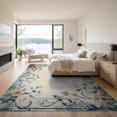 thumbnail image 3 of ODIKA 9'x12' Washable Area Rug Non-Shedding, Easy Care Livingroom Vintage Distressed Scroll Ornamental Botanical Large for Master Suite, California King, Under Bed, 3 of 7