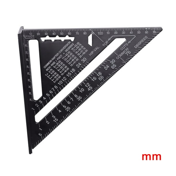 7 Inch 12 Inch Metric Aluminum Black Oxide Triangle Measuring Ruler 90 Degrees 45 Degrees Carpentry Triangle Ruler L Square Walmart Com Walmart Com