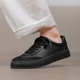 thumbnail image 5 of Men's All-Black Minimalist Mixed-Material Sneakers, Casual Monochrome Shoes, 5 of 10