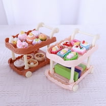 Oefntac Holiday Gift Miniature Food Doll House Cart Small Meal Supermarket Simulation Kitchen Home Scene Prop Safe ABS Complete Set Play Tool