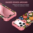 thumbnail image 6 of CASEFIV for iPhone 17 Pro Case,Glow in The Dark Heavy Duty Shockproof Protection Hard Plastic Bumper +Soft Silicone Rubber Protective Case for iPhone 17 Pro 6.3 inch,Pink Flower, 6 of 7