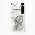 CousinDIY Silver Split Ring Key Chain with Clip, 3 Pc. Pack